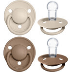 BIBS De Lux Silicone pacifiers, one size, vanilla/dark red 0-36m 2 pcs