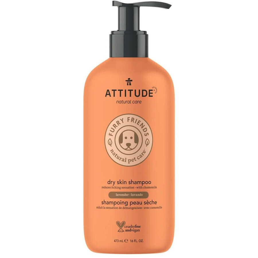 Șampon natural Attitude Furry Friends pentru animale de companie - pentru păr uscat 473 ml