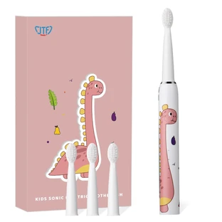 Elektrische tandenborstel voor kinderen + 4 reserve opzetborstels J20C, Roze, JTF