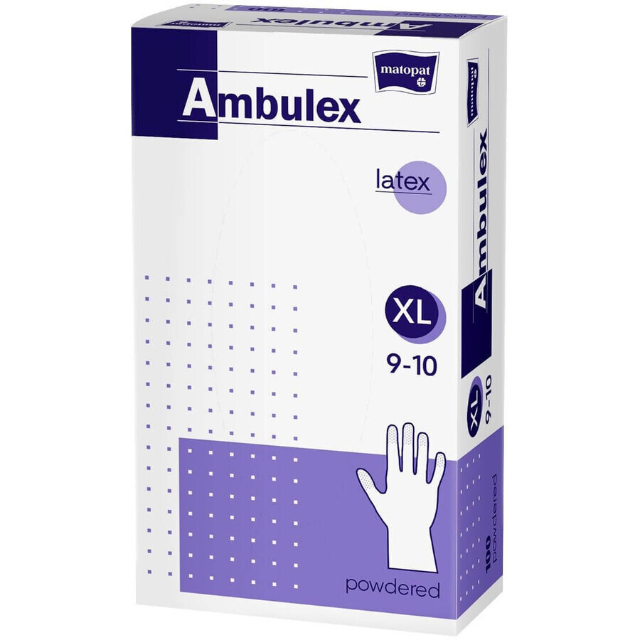 Guanti in lattice Ambulex taglia. XL, poliestere, in polvere 100 pz.