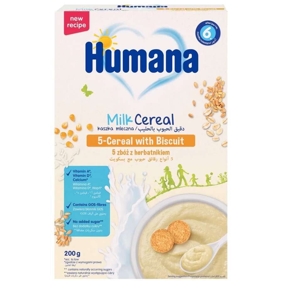Müsli mit Milch und Keksen, 6 Monate+, 200 g, Humana