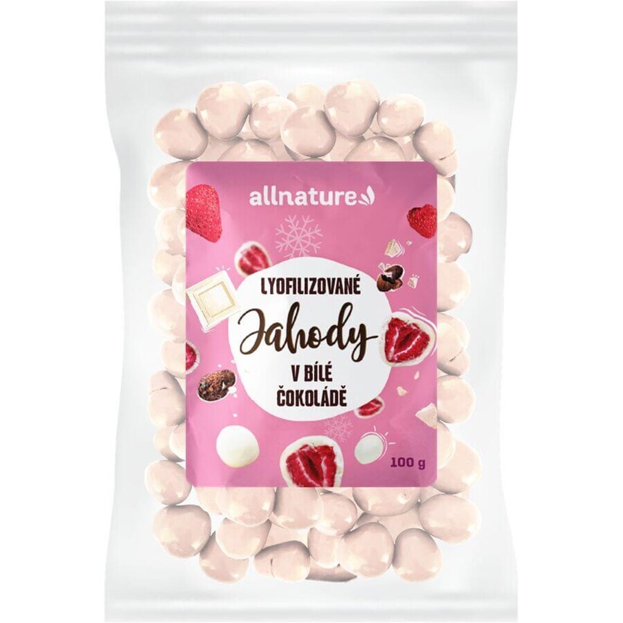 Allnature Freeze-dried strawberries in white chocolate 100 g