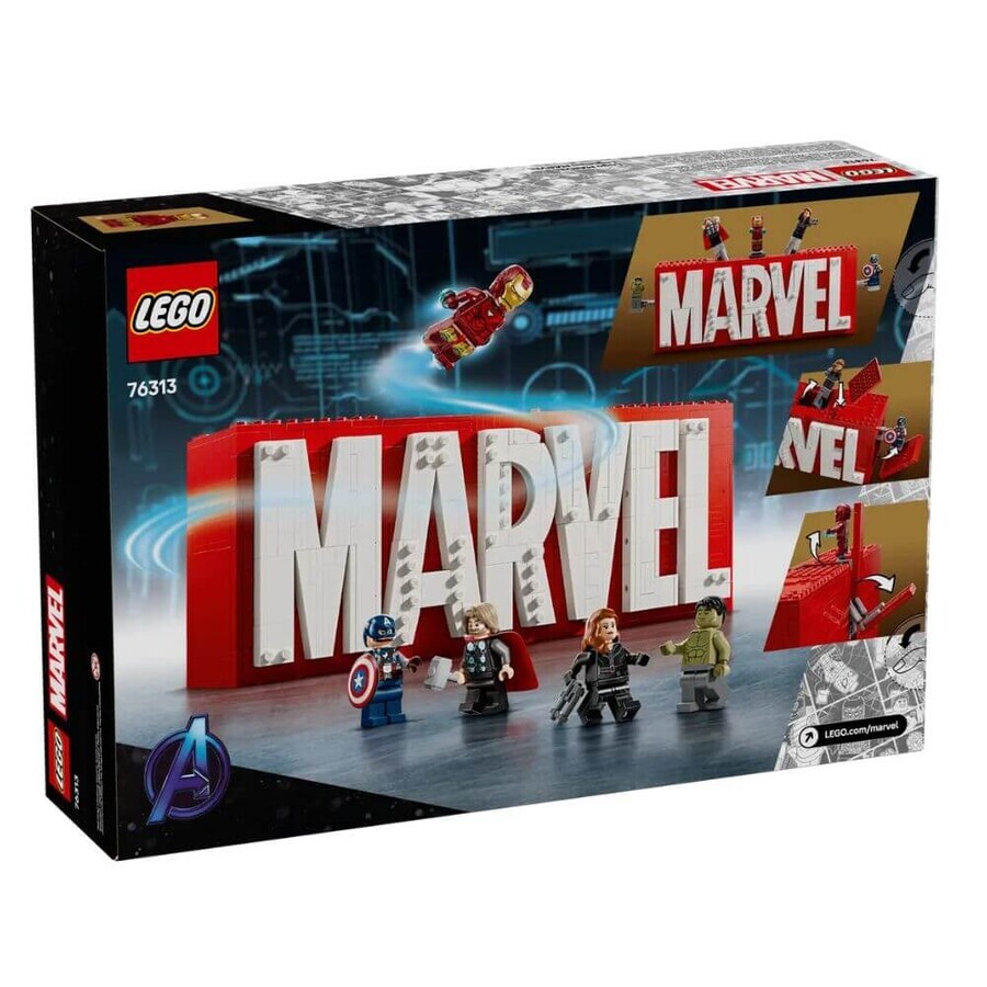 Logo Marvel et minifigures, 12 ans et +, 76313, Lego