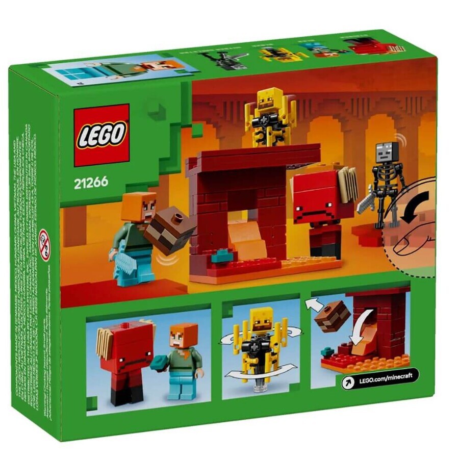 Battle Over the Lava in Nether Minecraft, 6 ans et +, 21266, Lego
