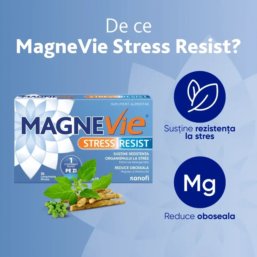 MagneVie Stress Resist met ashwagandha, 2 x 30 tabletten, Sanofi