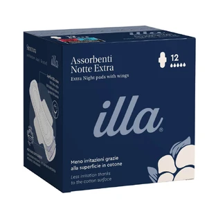 Extra cotton night pads, 12 pieces, Illa