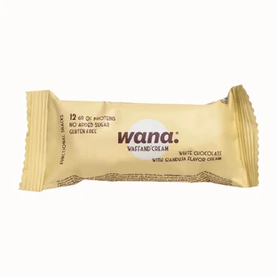 Eiwitwafel met witte chocolade en Gianduia-crème, 43 g, Wana
