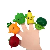 Set mit 5 Obst- und Gemüsepuppen aus Silikon, ab 3 Jahren, TL-32, AcSmart