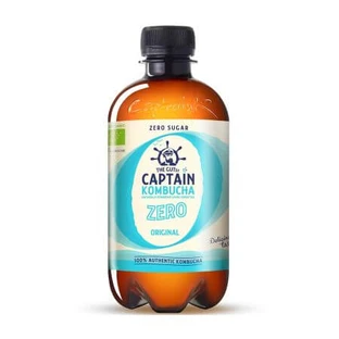 Kombucha ecológica Bebida original de Kombucha sin azúcar, 400 ml, El Capitán GUTsy