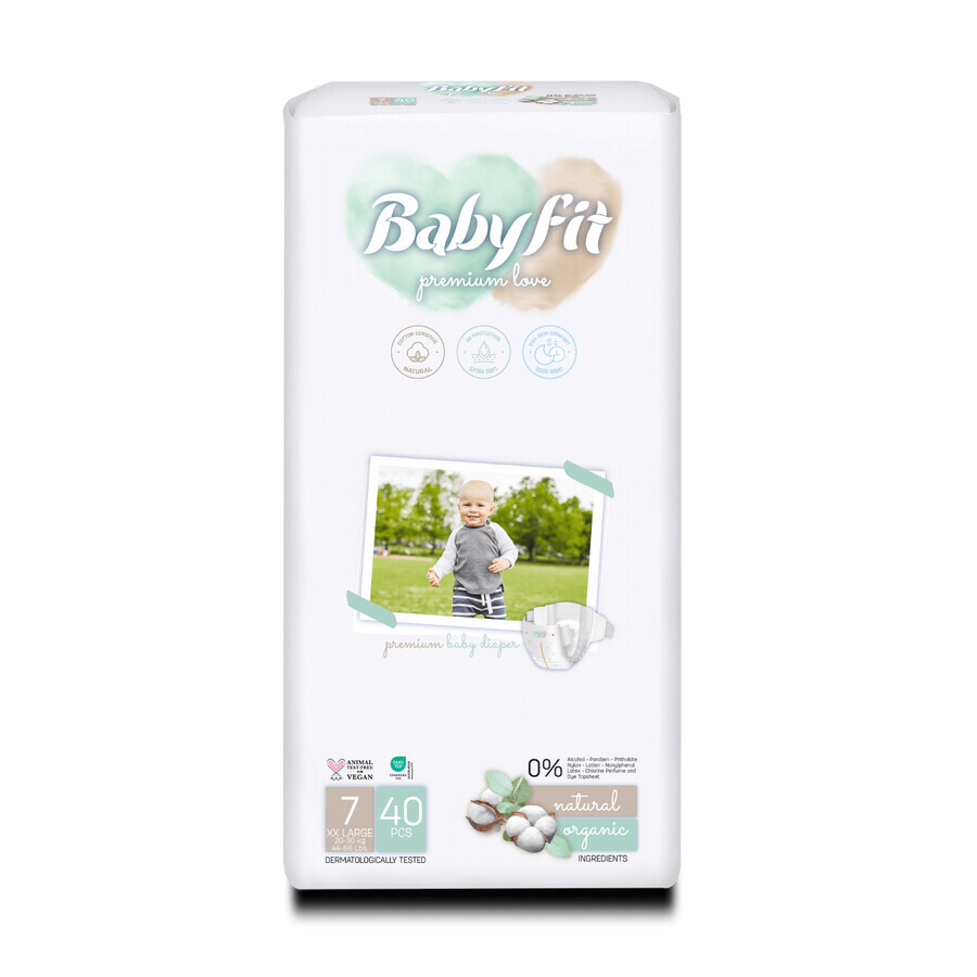 Pannolini Jumbo XXL n. 7, 20-30 kg, 40 pezzi, Babyfit