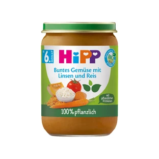 Mezcla de verduras ecológicas con lentejas y arroz, +6 meses, 190 g, Hipp