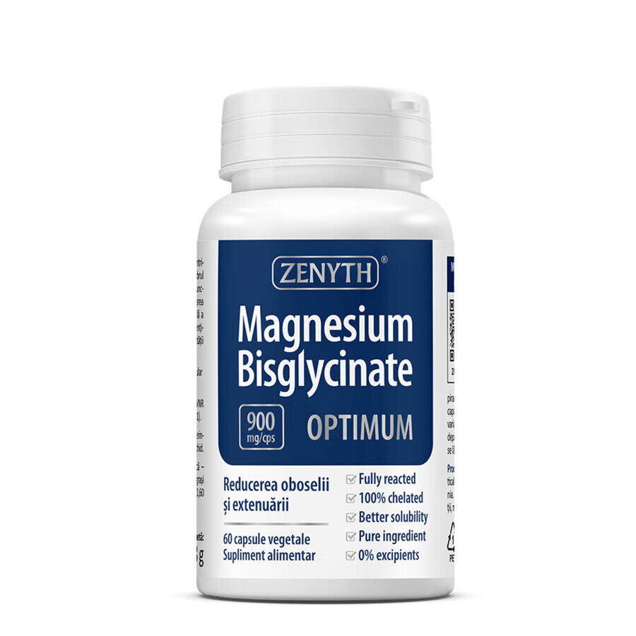 Magnesium Bisglycinate Optimum, 900 mg, 60 capsules, Zenyth