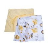 Set van 2 katoenen lakens, 120x60 cm, Geel, Albinute, Fic Baby