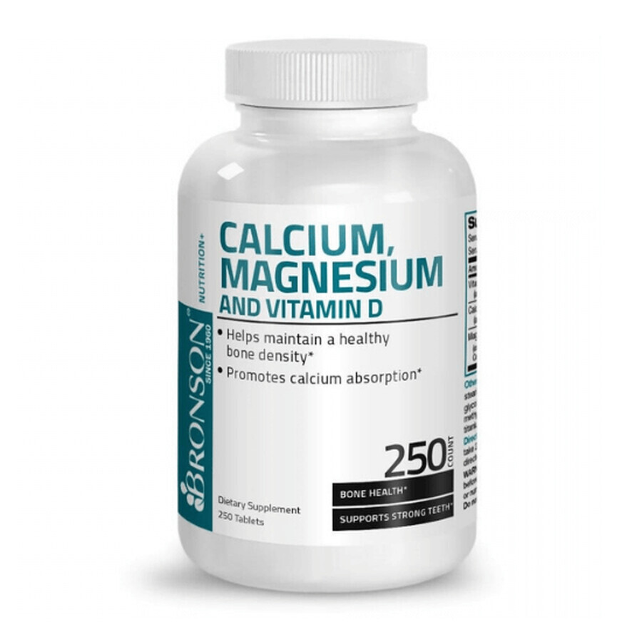 Comprar Calcio, Magnesio y Vitamina D3, 250 comprimidos, Bronson Calcio, Magnesio y Vitamina D3, 250 comprimidos, Bronson