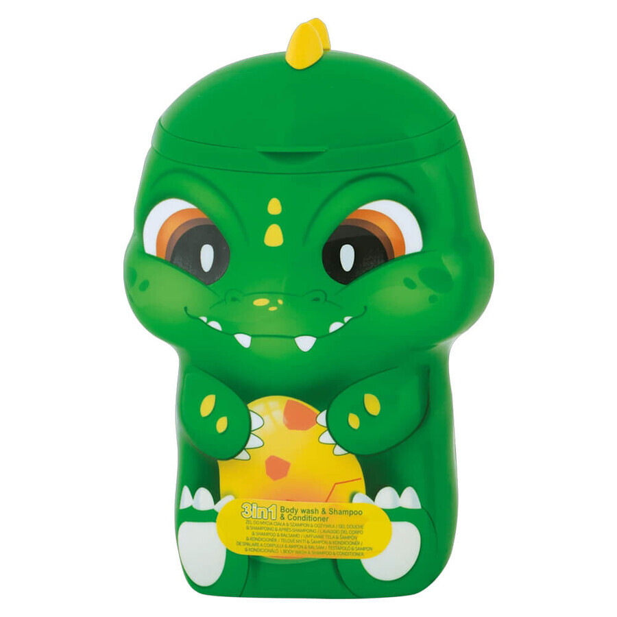 Gel douche, shampoing et après-shampoing 3 en 1, Green, Dinosaurs Geko, Blueberry, 400 ml, Dino
