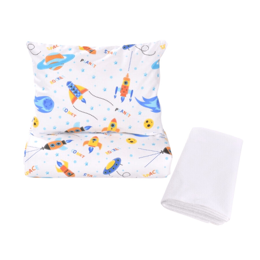 3-delig beddengoed + waterdichte hoes, 120x60 cm, Comete, Fic Baby