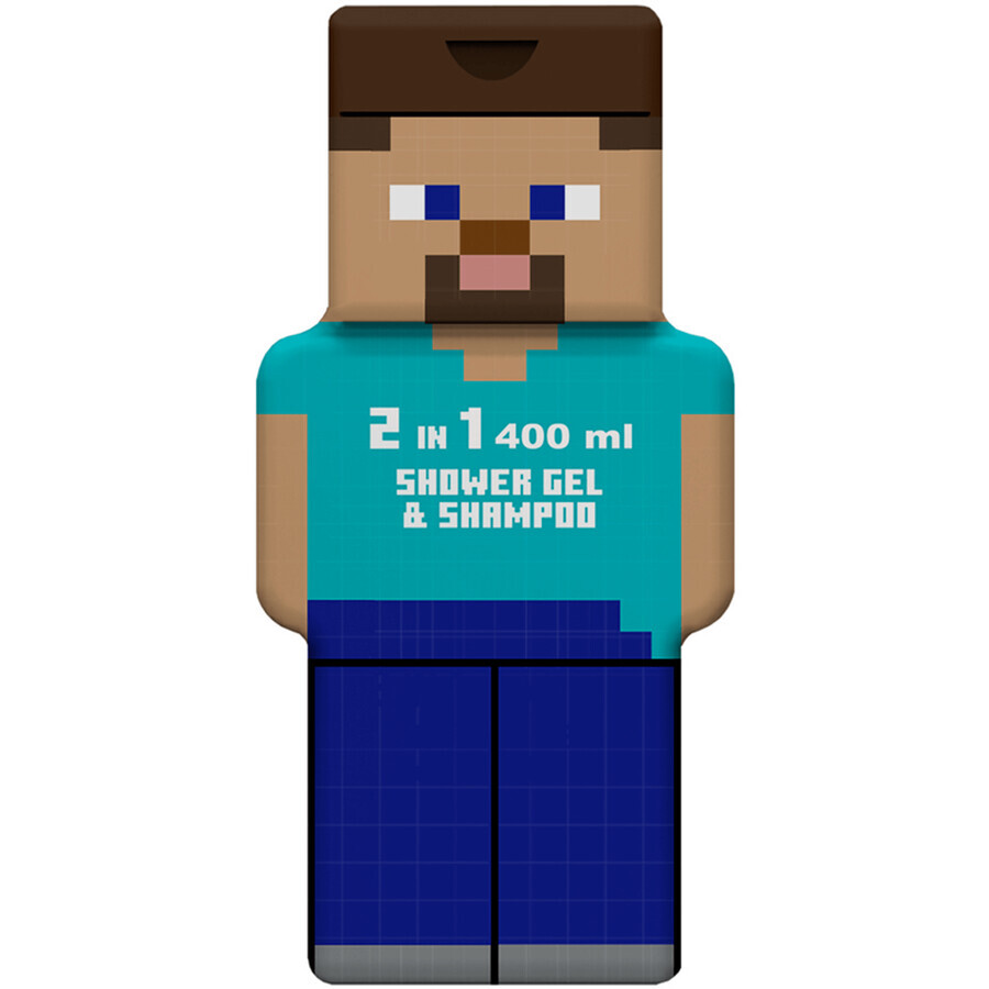 Gel de ducha y champú 2 en 1, Minecraft Steve, 400 ml, Air Val