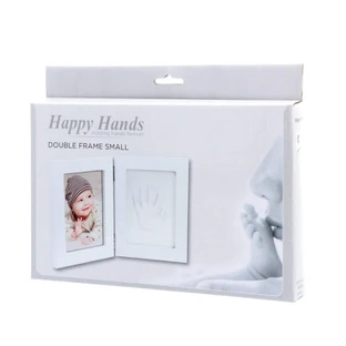 Dubbel fotolijstje met Happy Hands 2D vingerafdrukset, Dooky