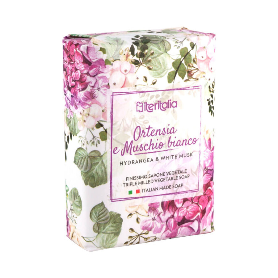 Hortensia en witte muskus zeep, 125 g, Iteritalia
