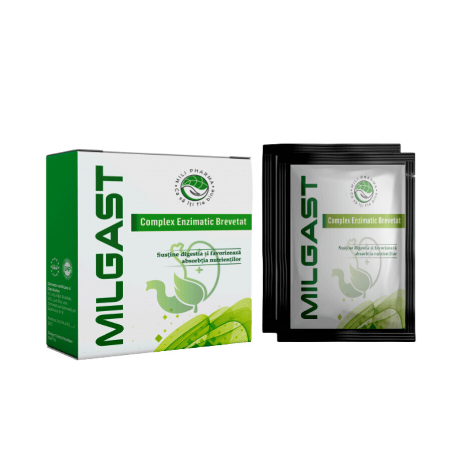 Milgast enzyme complex, 10 sachets x 2g, Mili Pharma