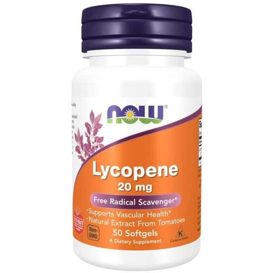 NOW Foods Lycopene 20 mg - 50 capsules.