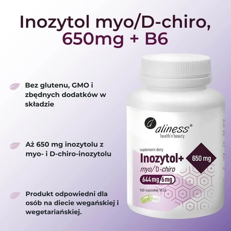 Inositol+ myo/D-chiro, 40/1, 650 mg (100 capsules) Aliness