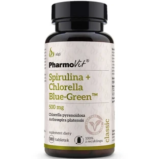 Spiruline + Chlorella Blue-Green 500 mg 180 comprimés Classic Pharmovit