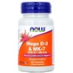 Mega D-3 & K-2 MK-7 60 capsules (4000IU/180mcg) NOW FOODS