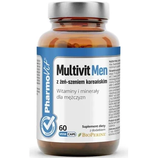 Multivit Men with Korean ginseng Vitamines et minéraux pour hommes 60 gélules Pharmovit Clean Label