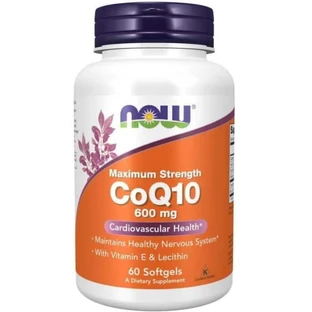 CoQ10 avec Lécithine & Vitamine E (Coenzyme + Lécithine + Vitamine E) 600mg - 60 softgels NOW Foods