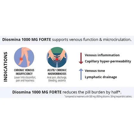 Diosmina 1000 mg Forte+, 30 comprimidos