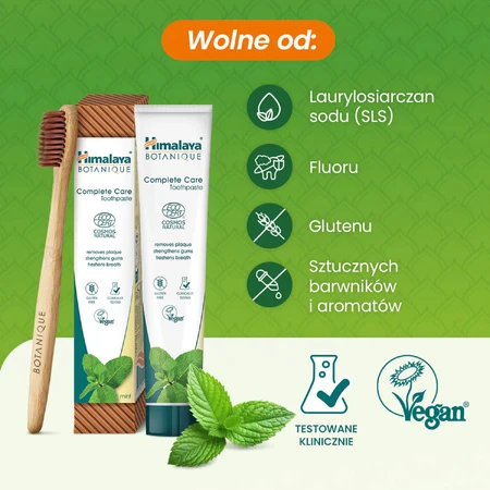 Himalaya Botanique Complete Care, tandpasta, mint, fluoridevrij, 75 ml
