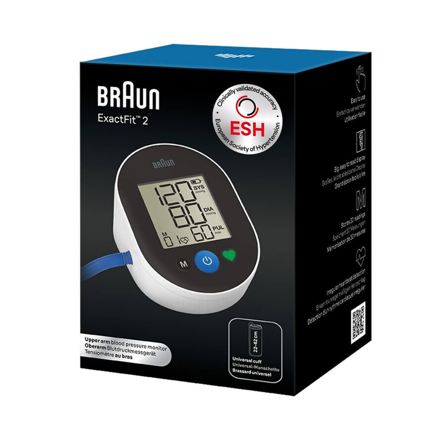 Braun ExactFit 2 BUA4050EU, tensiomètre automatique pour la partie supérieure du bras