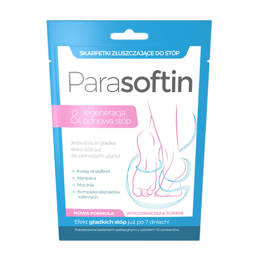 Parasoftin Rigenerazione e Rinnovamento, calzini esfolianti per i piedi, 1 paio