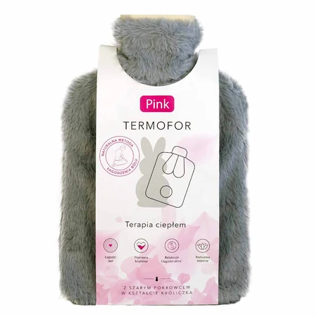 Rosa, termopozo en tapa, conejito gris, 2 l, 1 pieza