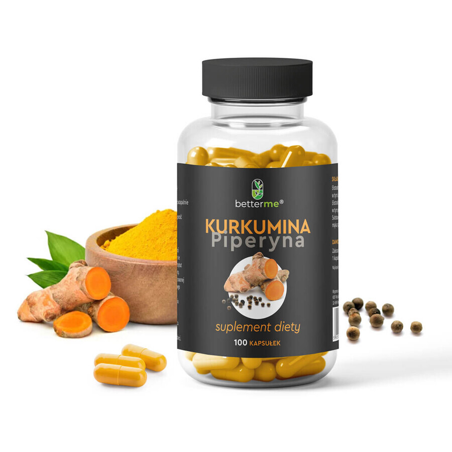 BetterMe Curcumina Piperina, 100 cápsulas