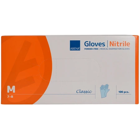 Abena, nitrile gloves, non-sterile, powder-free, blue, size M, 100 pieces