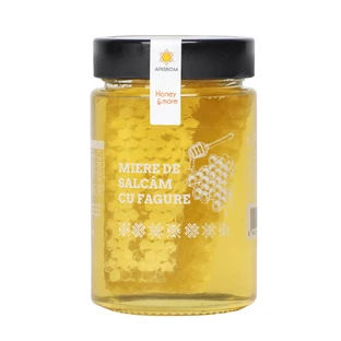 Miel de acacia con panal, 500 g, Apisrom