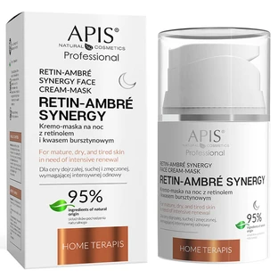 Apis Professional Retin Ambre Synergy, masque-crème au rétinol et à l'acide succinique, pour la nuit, 50 ml.