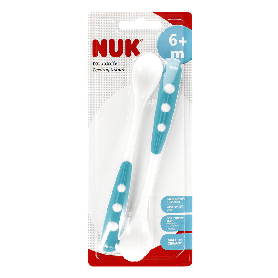 NUK Easy, voedingslepel, blauw, vanaf 6 maanden, 2 stuks