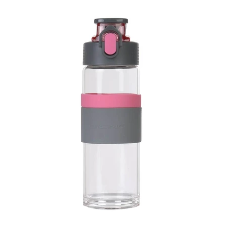 Casno, Kreuz Glasflasche, rosa, 500 ml