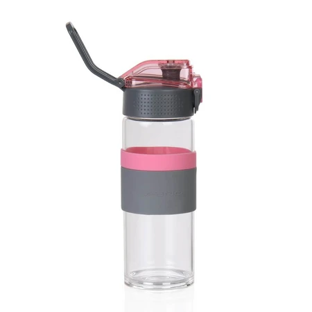 Casno, Kreuz Glasflasche, rosa, 500 ml