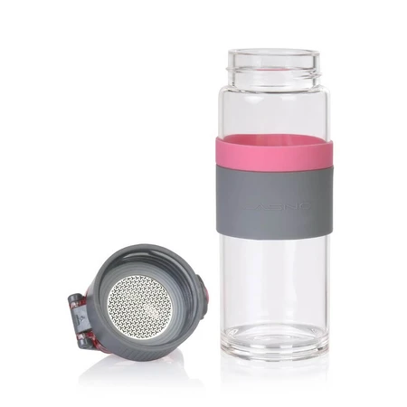 Casno, Kreuz Glasflasche, rosa, 500 ml