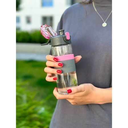 Casno, Kreuz Glasflasche, rosa, 500 ml