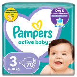 Pampers Active Baby, diapers, size 3, 6-10 kg, 70 pieces