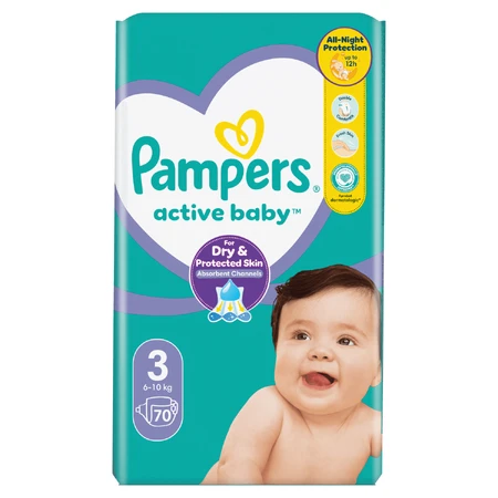 Pampers Active Baby, couches, taille 3, 6-10 kg, 70 pcs