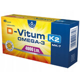 D-Vitum 4000 IU. K2 MK-7 Omega-3, 40 capsules