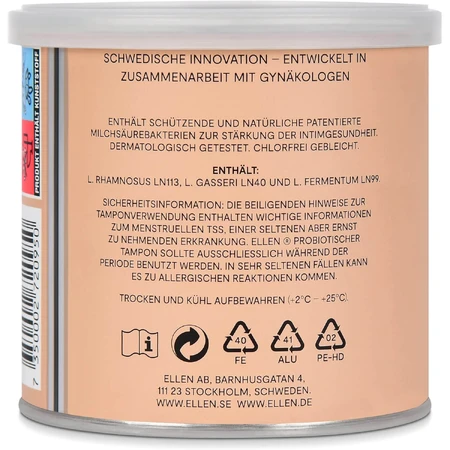 Ellen, tampons probiotiques, économie normale, 22 pièces
