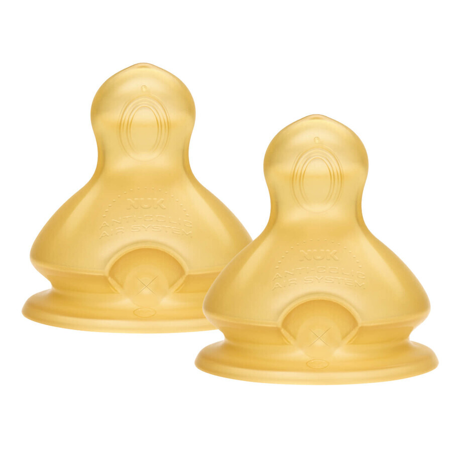 Winkel op NUK First Choice+, flessenspeen, latex, maat L, 713243, 6-18 maanden, 2 stuks NUK First Choice+, flessenspeen, latex, maat L, 713243, 6-18 maanden, 2 stuks
