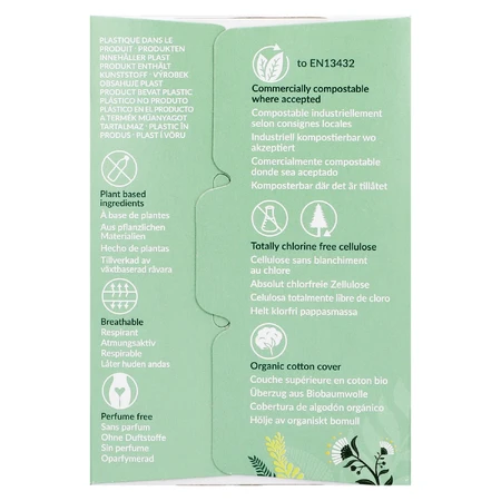 Natracare, compresas de algodón orgánico, Normal, 18 uds.